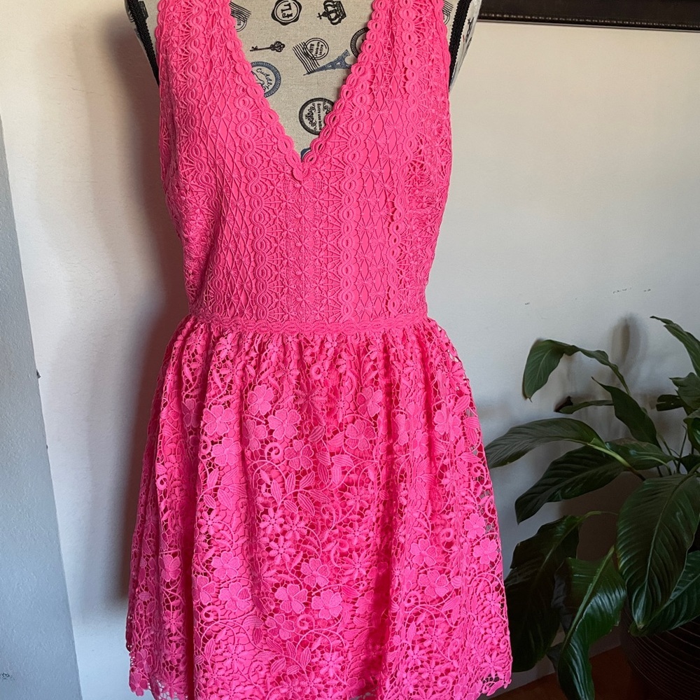 Alice + Olivia - Iris Floral Lace Sleeveless Dress